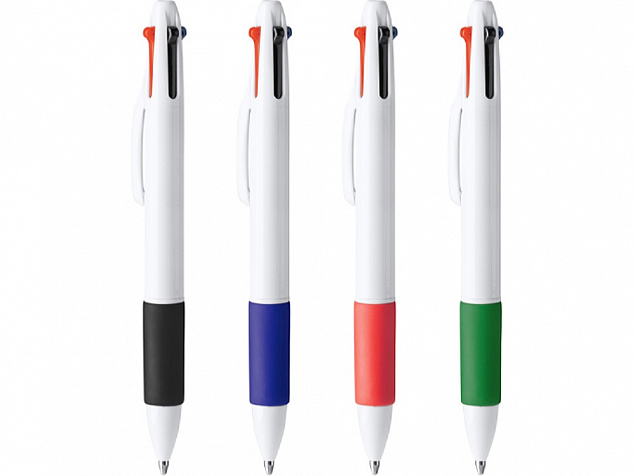 Ручка пластиковая шариковая KUNOY с чернилами 4-х цветов с логотипом в Нефтекамске заказать по выгодной цене в кибермаркете AvroraStore