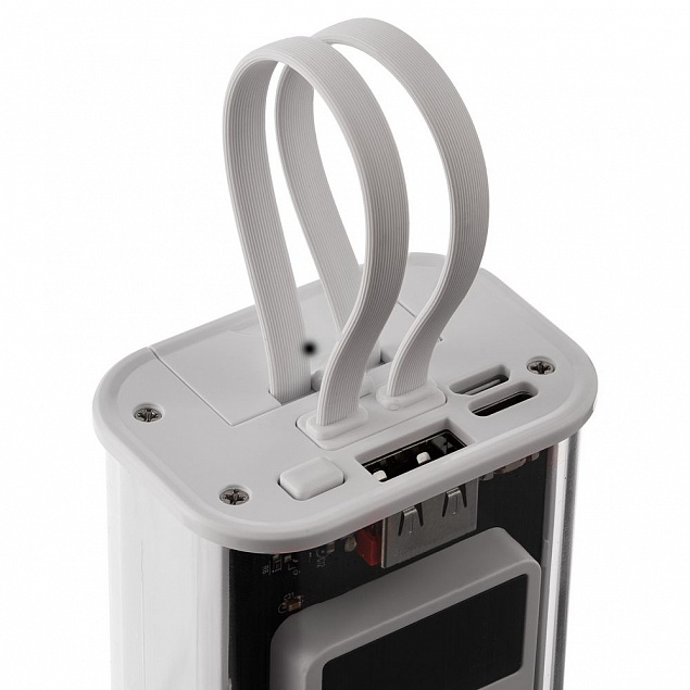 Аккумулятор c быстрой зарядкой Trellis Geek 10000 мАч, белый с логотипом в Нефтекамске заказать по выгодной цене в кибермаркете AvroraStore