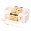 Ланчбокс (контейнер для еды) Hapler из пшеничного волокна, бежевый с логотипом в Нефтекамске заказать по выгодной цене в кибермаркете AvroraStore