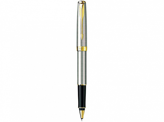 Ручка Паркер роллер "Sonnet Stainless Steel GT" с логотипом в Нефтекамске заказать по выгодной цене в кибермаркете AvroraStore