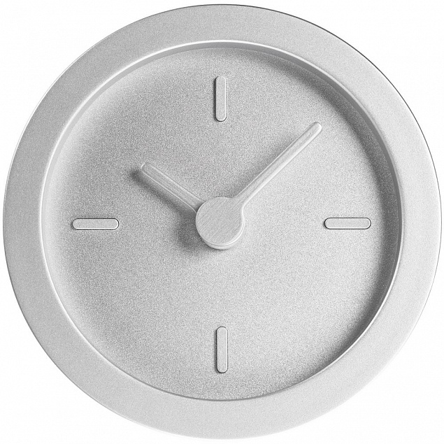 Часы настольные Bronco Sparky, серебристые с логотипом в Нефтекамске заказать по выгодной цене в кибермаркете AvroraStore