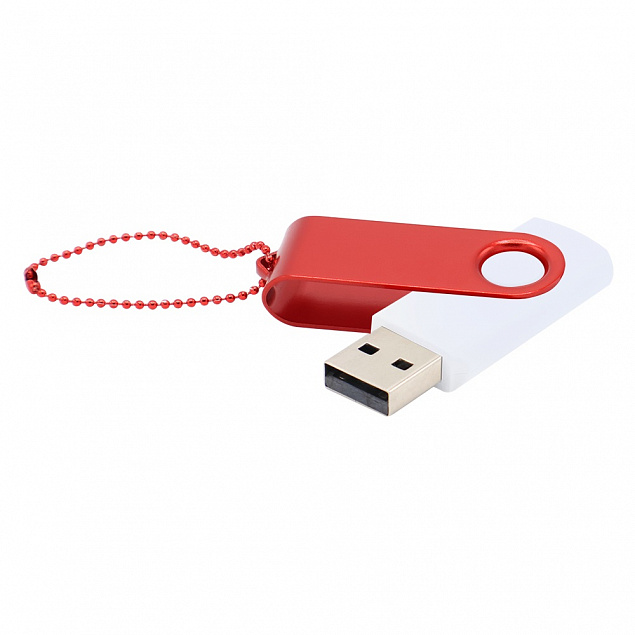 Флешка Designer To Go 2.0 USB 16Gb, белый/красный с логотипом в Нефтекамске заказать по выгодной цене в кибермаркете AvroraStore