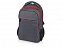 Рюкзак Metropolitan, серый с красной молнией и красной подкладкой с логотипом в Нефтекамске заказать по выгодной цене в кибермаркете AvroraStore