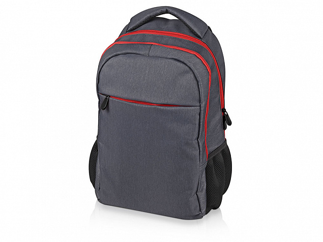 Рюкзак Metropolitan, серый с красной молнией и красной подкладкой с логотипом в Нефтекамске заказать по выгодной цене в кибермаркете AvroraStore