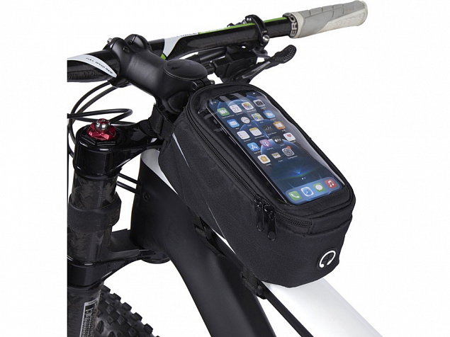 Mathieu, велосумка с карманом для телефона, черный с логотипом в Нефтекамске заказать по выгодной цене в кибермаркете AvroraStore