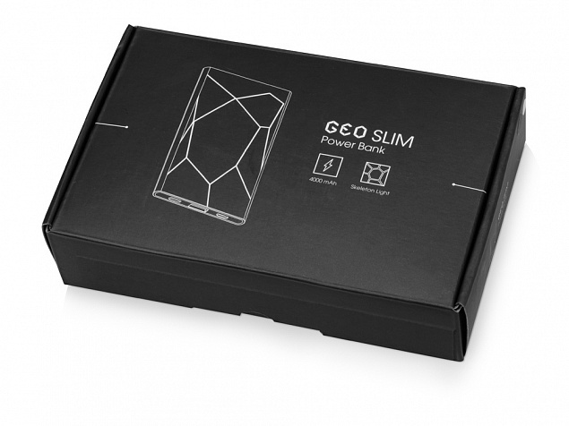 Внешний аккумулятор «Geo», 4000 mAh с логотипом в Нефтекамске заказать по выгодной цене в кибермаркете AvroraStore