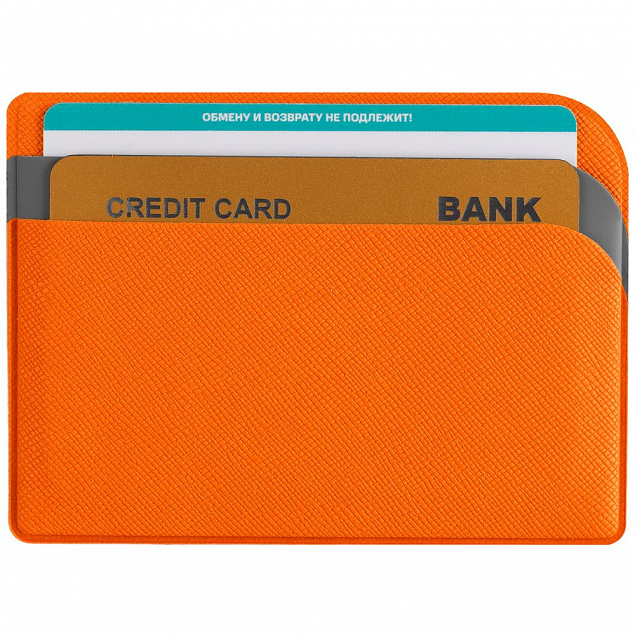 Чехол для карточек Dual, оранжевый с логотипом в Нефтекамске заказать по выгодной цене в кибермаркете AvroraStore
