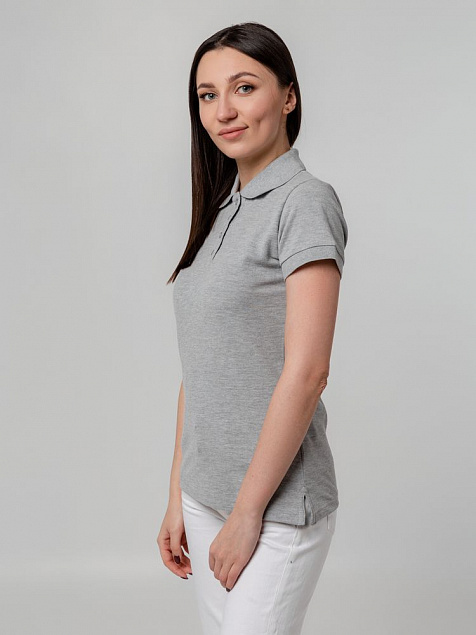 Рубашка поло женская Virma Premium Lady, серый меланж с логотипом в Нефтекамске заказать по выгодной цене в кибермаркете AvroraStore