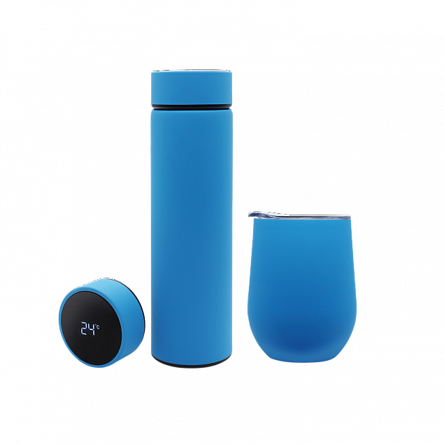 Набор Hot Box C (софт-тач) G, голубой с логотипом в Нефтекамске заказать по выгодной цене в кибермаркете AvroraStore