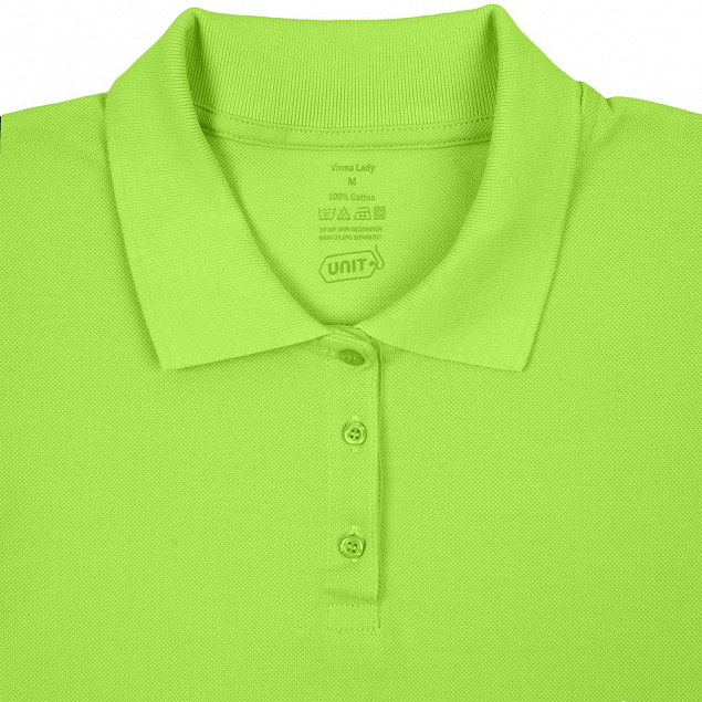 Рубашка поло женская Virma Lady, зеленое яблоко с логотипом в Нефтекамске заказать по выгодной цене в кибермаркете AvroraStore
