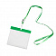 Ланъярд с держателем для бейджа; зеленый; 11,2х0,5 см; полиэстер, пластик; тампопечать, шелкогр с логотипом в Нефтекамске заказать по выгодной цене в кибермаркете AvroraStore