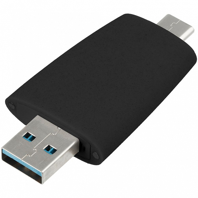 Флешка Pebble Type-C, USB 3.0, черная, 16 Гб с логотипом в Нефтекамске заказать по выгодной цене в кибермаркете AvroraStore