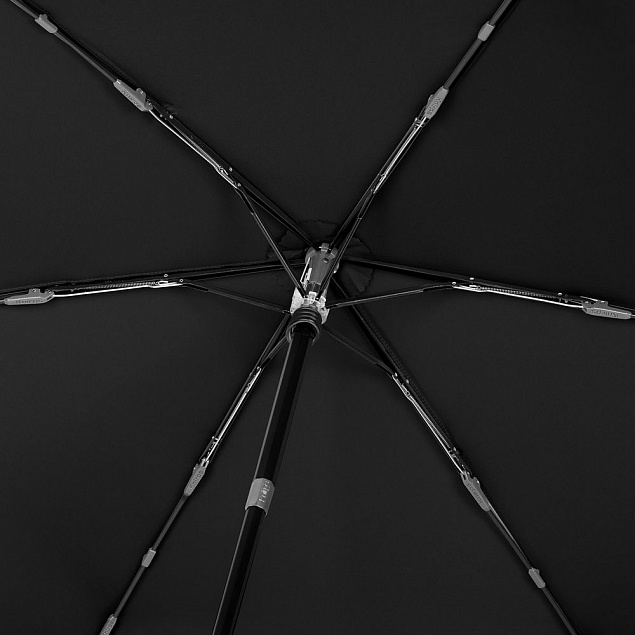 Зонт складной TS220 с безопасным механизмом, черный с логотипом в Нефтекамске заказать по выгодной цене в кибермаркете AvroraStore