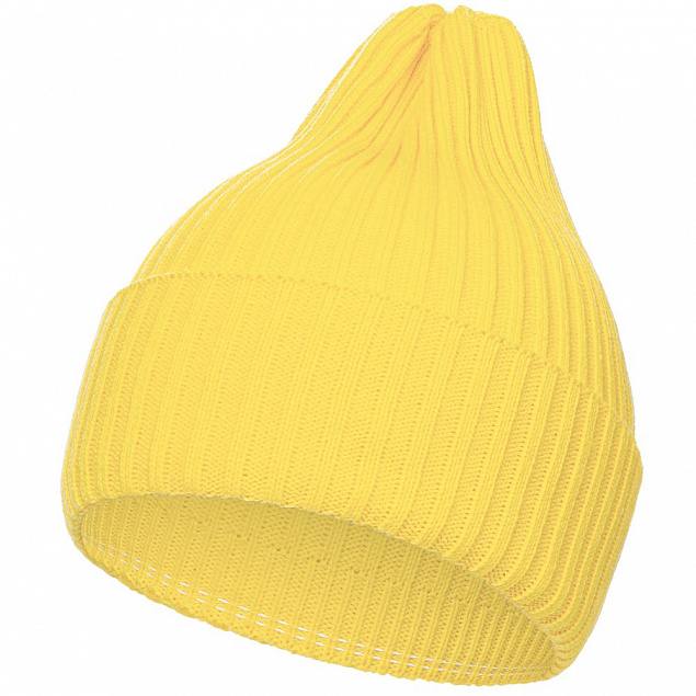 Шапка Yong, светло-желтая с логотипом в Нефтекамске заказать по выгодной цене в кибермаркете AvroraStore