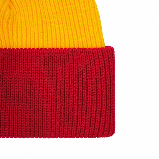 Шапка Snappy, желтая с красным с логотипом в Нефтекамске заказать по выгодной цене в кибермаркете AvroraStore