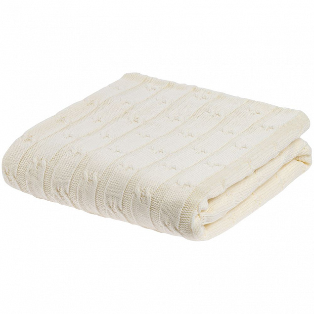 Плед Trenza, молочно-белый с логотипом в Нефтекамске заказать по выгодной цене в кибермаркете AvroraStore