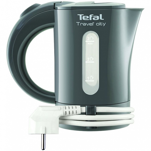 Чайник Travel City, серый с логотипом в Нефтекамске заказать по выгодной цене в кибермаркете AvroraStore