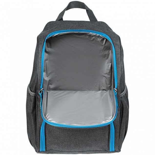 Изотермический рюкзак Liten Fest, серый с синим с логотипом в Нефтекамске заказать по выгодной цене в кибермаркете AvroraStore