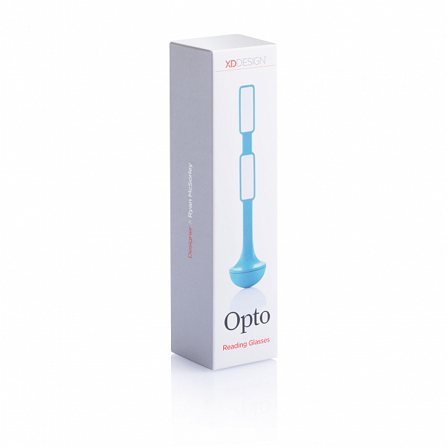 Очки-неваляшка для чтения мелкого шрифта Opto, синий с логотипом в Нефтекамске заказать по выгодной цене в кибермаркете AvroraStore