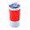 Термокружка вакуумная 'Funny" белая, голубой силикон с логотипом в Нефтекамске заказать по выгодной цене в кибермаркете AvroraStore