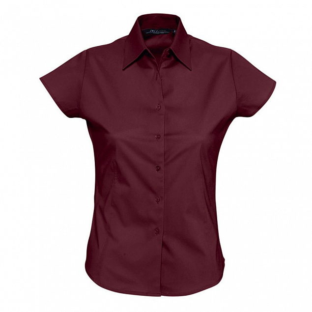 Рубашка женская с коротким рукавом Excess, бордовая с логотипом в Нефтекамске заказать по выгодной цене в кибермаркете AvroraStore