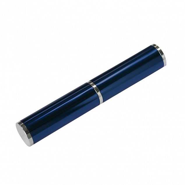 Коробка подарочная, футляр - тубус, алюминиевый, синий, глянцевый, для 1 ручки с логотипом в Нефтекамске заказать по выгодной цене в кибермаркете AvroraStore