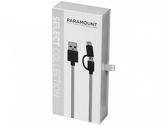 Кабель для зарядки Paramount 3 в 1 с логотипом в Нефтекамске заказать по выгодной цене в кибермаркете AvroraStore
