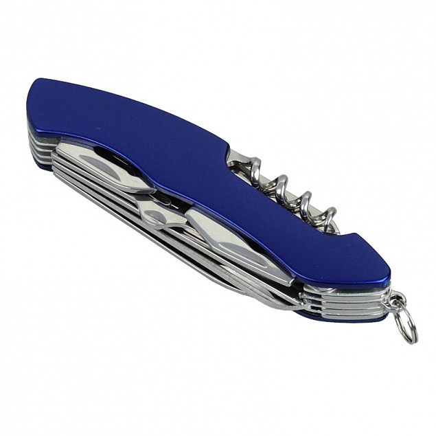 Карманный нож Mainz с 12 функциями, синий с логотипом в Нефтекамске заказать по выгодной цене в кибермаркете AvroraStore