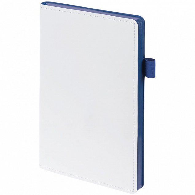 Ежедневник White Shall, недатированный, белый с синим с логотипом в Нефтекамске заказать по выгодной цене в кибермаркете AvroraStore