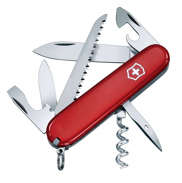 Офицерский нож CAMPER 91, красный с логотипом в Нефтекамске заказать по выгодной цене в кибермаркете AvroraStore
