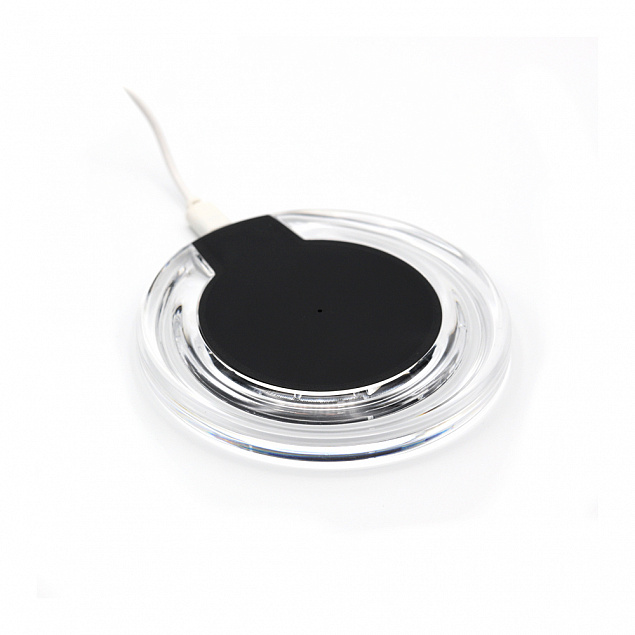 Беспроводное зарядное устройство Spoony, черный с логотипом в Нефтекамске заказать по выгодной цене в кибермаркете AvroraStore