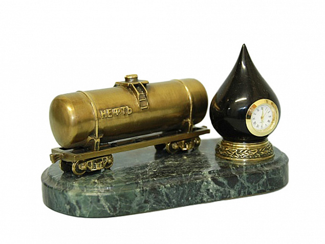 Настольные часы «Черное золото» с логотипом в Нефтекамске заказать по выгодной цене в кибермаркете AvroraStore
