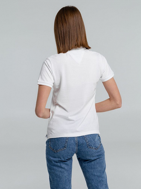 Рубашка поло женская Neptune, белая с логотипом в Нефтекамске заказать по выгодной цене в кибермаркете AvroraStore