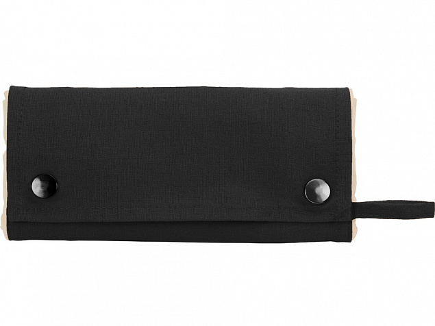 Складная хлопковая сумка для шопинга Gross с карманом, черный с логотипом в Нефтекамске заказать по выгодной цене в кибермаркете AvroraStore