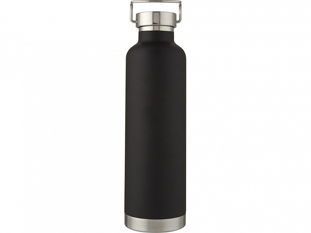 Thor, медная спортивная бутылка объемом 1 л с вакуумной изоляцией, черный с логотипом в Нефтекамске заказать по выгодной цене в кибермаркете AvroraStore