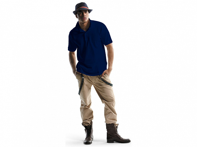 Рубашка поло Forehand мужская, темно-синий с логотипом в Нефтекамске заказать по выгодной цене в кибермаркете AvroraStore