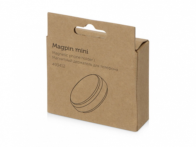 Магнитный держатель для телефона Magpin mini, черный/стальной с логотипом в Нефтекамске заказать по выгодной цене в кибермаркете AvroraStore