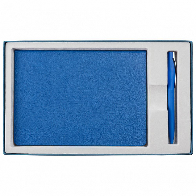 Коробка Adviser под ежедневник, ручку, синяя с логотипом в Нефтекамске заказать по выгодной цене в кибермаркете AvroraStore