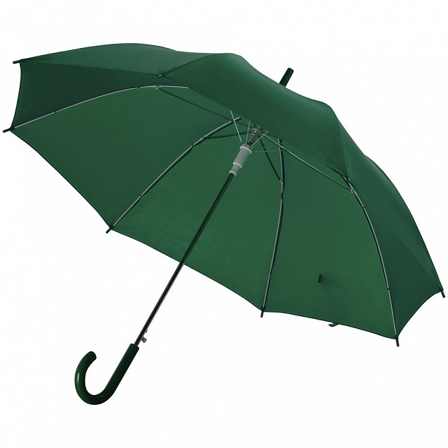 Зонт-трость Promo, темно-зеленый с логотипом в Нефтекамске заказать по выгодной цене в кибермаркете AvroraStore