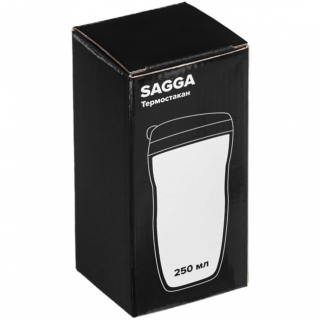 Термостакан Sagga, белый с логотипом в Нефтекамске заказать по выгодной цене в кибермаркете AvroraStore