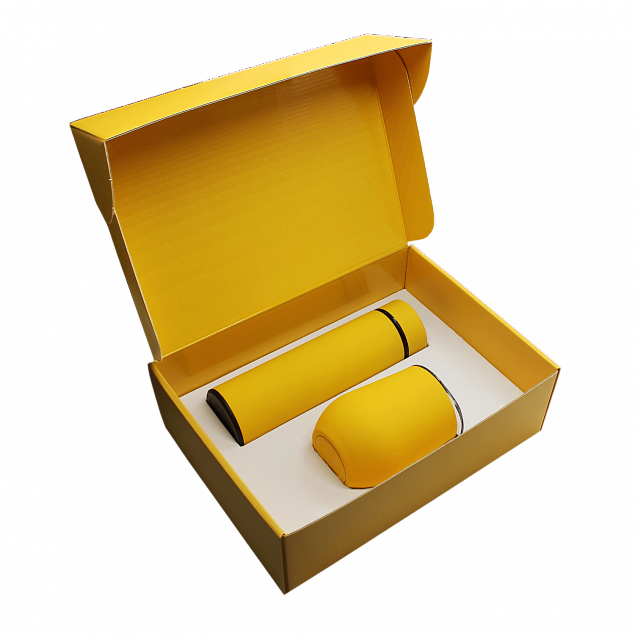 Набор Hot Box C (софт-тач) W, желтый с логотипом в Нефтекамске заказать по выгодной цене в кибермаркете AvroraStore