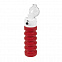 Бутылка для воды складная с карабином SPRING; красная, 550/250 мл,  силикон с логотипом в Нефтекамске заказать по выгодной цене в кибермаркете AvroraStore