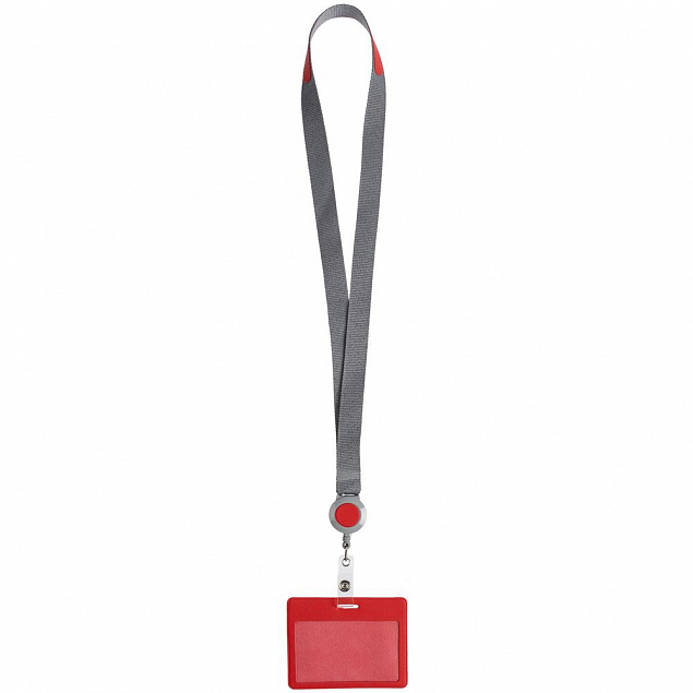 Чехол для карточки с лентой и ретрактором Devon, красный с логотипом в Нефтекамске заказать по выгодной цене в кибермаркете AvroraStore