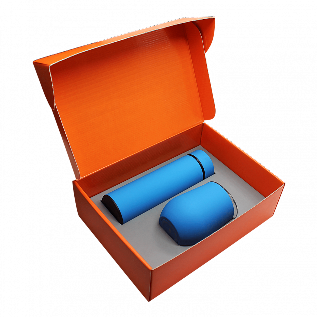 Набор Hot Box C (софт-тач) G, голубой с логотипом в Нефтекамске заказать по выгодной цене в кибермаркете AvroraStore