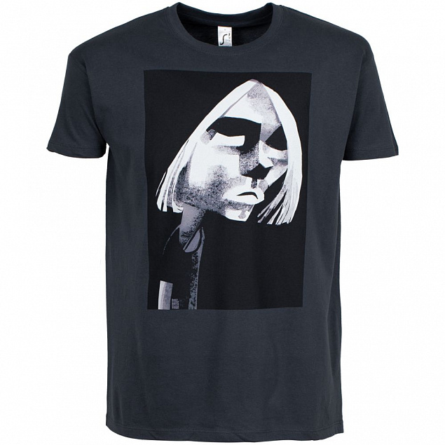 Футболка «Меламед. Kurt Cobain», темно-серая с логотипом в Нефтекамске заказать по выгодной цене в кибермаркете AvroraStore