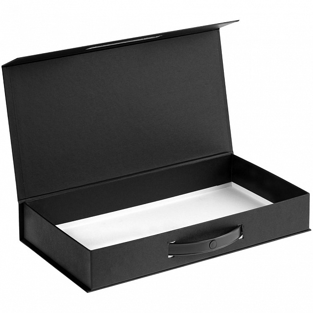 Коробка с ручкой Platt, черная с логотипом в Нефтекамске заказать по выгодной цене в кибермаркете AvroraStore