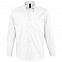 Рубашка мужская с длинным рукавом BEL AIR, белая с логотипом в Нефтекамске заказать по выгодной цене в кибермаркете AvroraStore