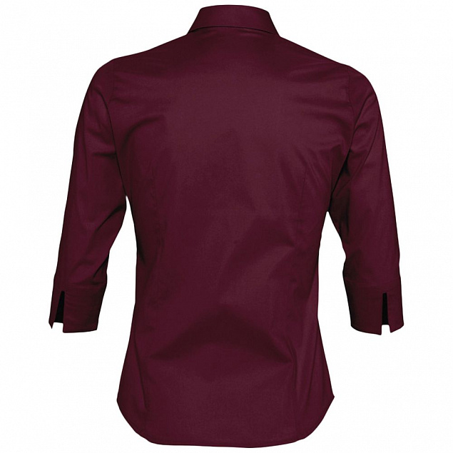 Рубашка женская с рукавом 3/4 EFFECT 140, бордовая с логотипом в Нефтекамске заказать по выгодной цене в кибермаркете AvroraStore