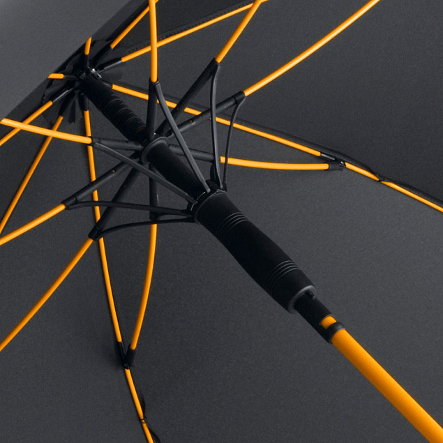 Зонт-трость с цветными спицами Color Style, оранжевый с логотипом в Нефтекамске заказать по выгодной цене в кибермаркете AvroraStore