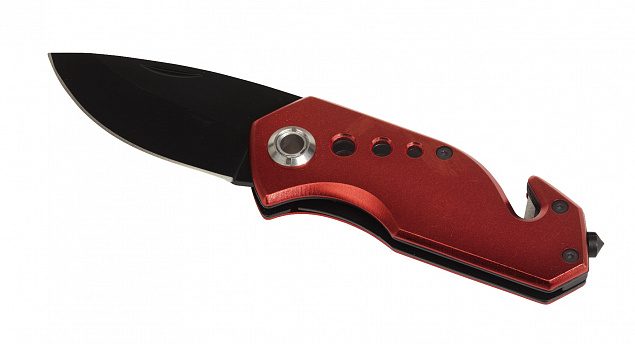 Аварийный карманный нож DISTRESS, черный, красный с логотипом в Нефтекамске заказать по выгодной цене в кибермаркете AvroraStore